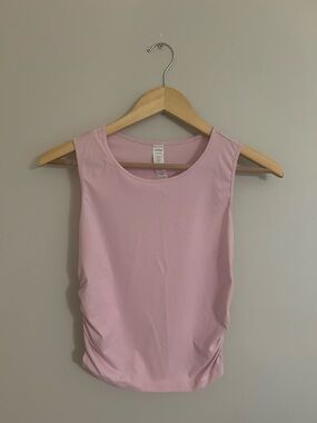 Soft Pink Sleeveless Tank with Side Ruching